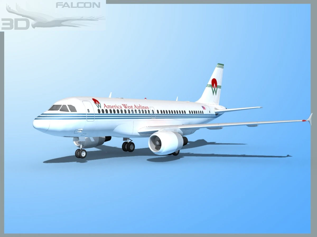 falcon3d a319 america west airlines 3D Model .c4d .max .obj .3ds .fbx .stl .blend 