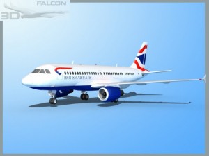 falcon3d a319 british airways Modelo 3D
