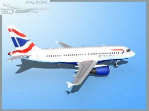 falcon3d a319 british airways Modelo 3D