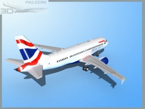 falcon3d a319 british airways Modelo 3D