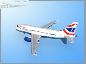 falcon3d a319 british airways Modelo 3D