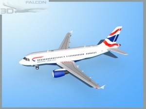 falcon3d a319 british airways Modelo 3D