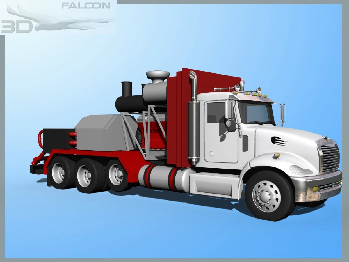 falcon3d fracking pumper truck 3D Model .c4d .max .obj .3ds .fbx .stl .blend 