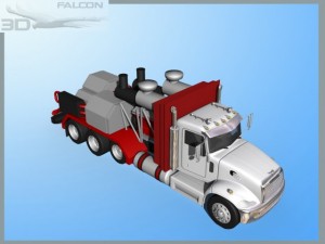 falcon3d fracking pumper truck 3D मॉडल