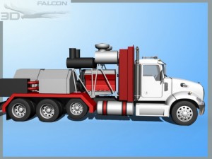 falcon3d fracking pumper truck 3D मॉडल