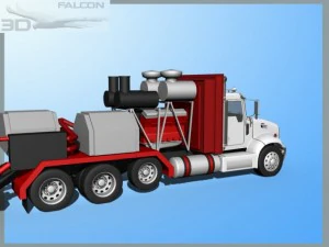 falcon3d fracking pumper truck 3D Model