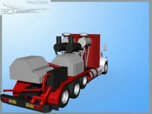 falcon3d fracking pumper truck 3D Model