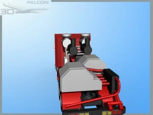 falcon3d fracking pumper truck 3D Model