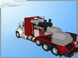 falcon3d fracking pumper truck 3D Model