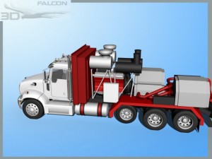 falcon3d fracking pumper truck 3D मॉडल