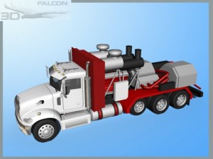 falcon3d fracking pumper truck 3D मॉडल