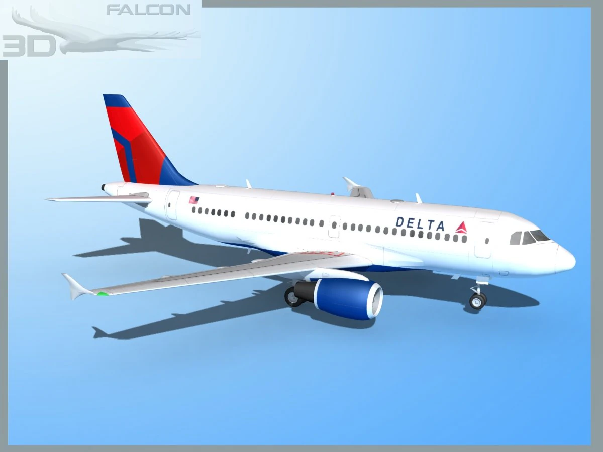 falcon3d a319 delta 3D Model .c4d .max .obj .3ds .fbx .stl .blend