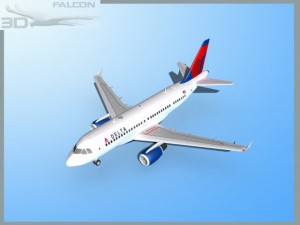 falcon3d  a319 delta Modelo 3D