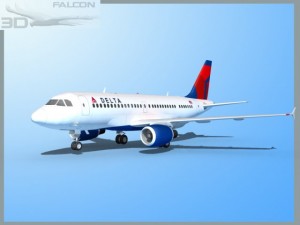 falcon3d  a319 delta Modelo 3D