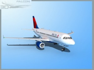 falcon3d  a319 delta Modelo 3D