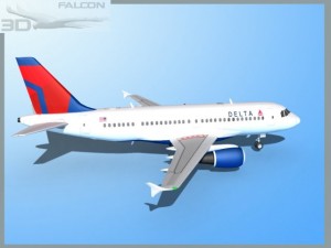 falcon3d  a319 delta Modelo 3D