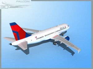 falcon3d  a319 delta Modelo 3D