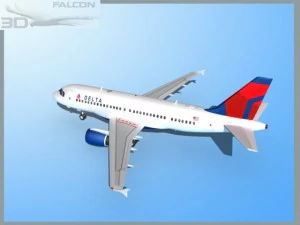 falcon3d  a319 delta 3D Model