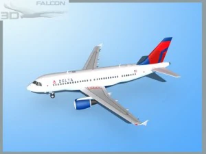 falcon3d  a319 delta 3D Model