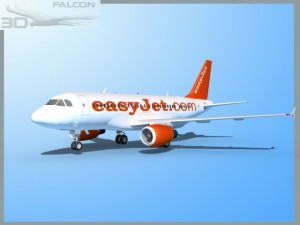 falcon3d  a319 easyjet 3D Model