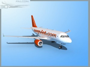 falcon3d  a319 easyjet 3D Model
