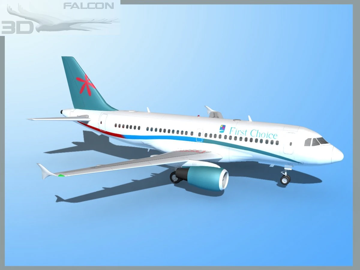 falcon3d a319 first choice airways 3D Model .c4d .max .obj .3ds .fbx .stl .blend