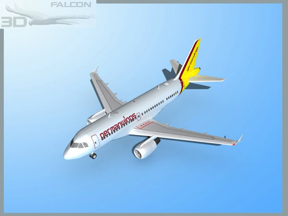 falcon3d  a319 germanwings 3D Model .c4d .max .obj .3ds .fbx .stl .blend 