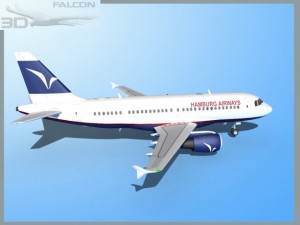 falcon3d  a319 hamburg airways Modèle 3D