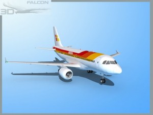 falcon3d  a319 iberia Model 3D