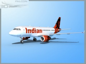 falcon3d a319 indian airlines 3D Model