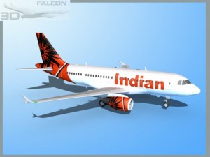 falcon3d a319 indian airlines 3D Model