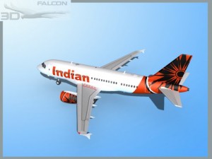 falcon3d a319 indian airlines 3D Model