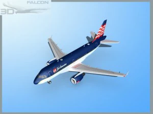 falcon3d  a319 jet america charter 3D Model