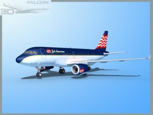 falcon3d  a319 jet america charter Modello 3D