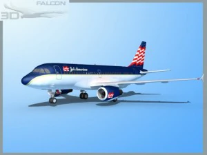 falcon3d  a319 jet america charter 3D Model