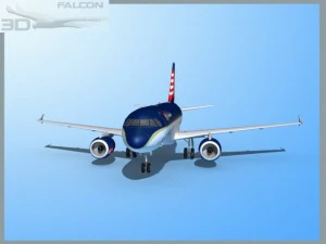 falcon3d  a319 jet america charter 3D Model