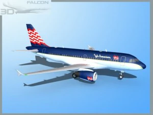 falcon3d  a319 jet america charter 3D Model