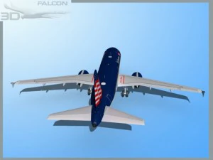 falcon3d  a319 jet america charter 3D Model
