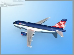 falcon3d  a319 jet america charter 3D Model