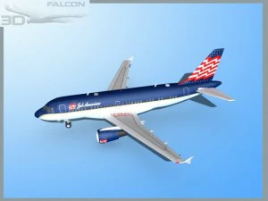 falcon3d  a319 jet america charter 3D Model