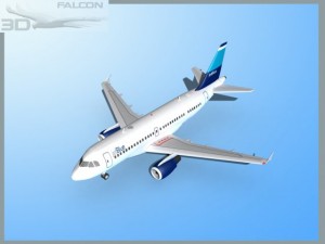 falcon3d  a319 jet blue 3D 模型