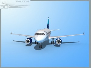 falcon3d  a319 jet blue 3D 模型