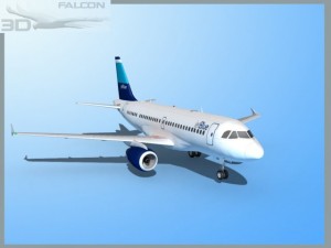 falcon3d  a319 jet blue 3D 模型