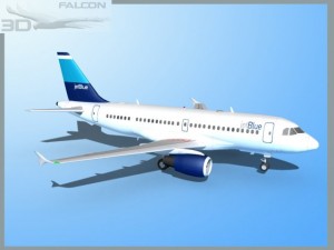 falcon3d  a319 jet blue 3D 模型