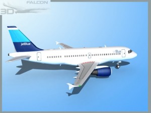 falcon3d  a319 jet blue 3D 模型
