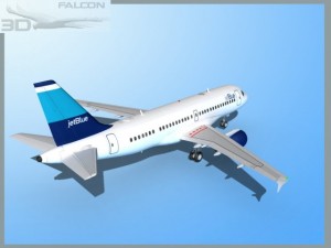 falcon3d  a319 jet blue 3D 模型