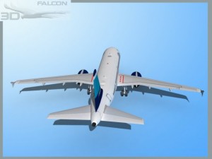 falcon3d  a319 jet blue 3D 模型