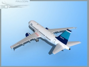 falcon3d  a319 jet blue 3D 模型