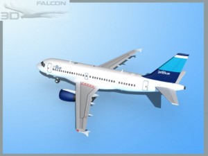 falcon3d  a319 jet blue 3D 模型
