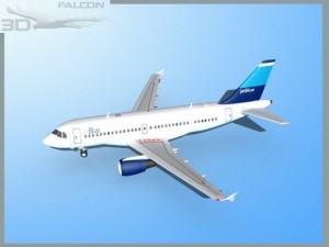 falcon3d  a319 jet blue 3D 模型